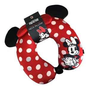 Disney Minnie Mouse Memory Foam Travel 3D Neck Pillow Red Polka Dot Airplane Car - Picture 1 of 7