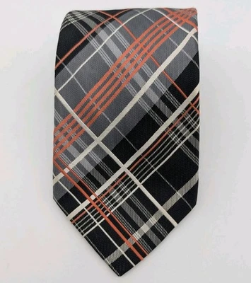 男式领带 Ben Sherman 格子橙色和灰色 — 第 1/4 张图片