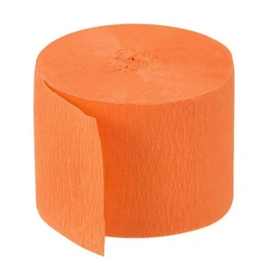 Orange Crepe Paper Streamer Roll 25m Wall Decorations Party Curtain Backdrops - Picture 1 of 3