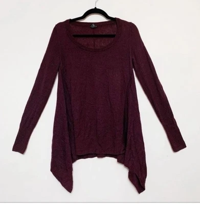 Suéter Club Monaco Mezcla Alpaca Dobladillo Asimétrico Mujer’s Pequeño Borgoña Ciruela Foto 1 de 3