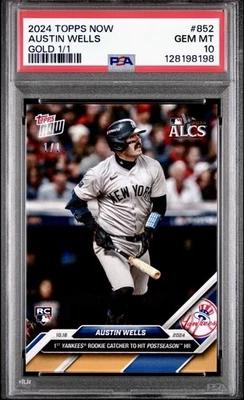 1 Of 1 GOLD PSA 10 24 TOPPS NOW #852 AUSTIN WELLS ⚾️ OWN A PART OF YANKEES HIST! - Image 1 of 2