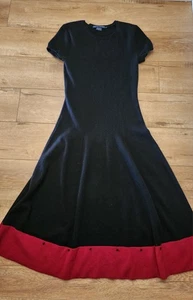 Ralph Lauren Blue Label Midi Sweater Dress M Italy 100% Merino Wool Short Sleeve - Picture 1 of 6