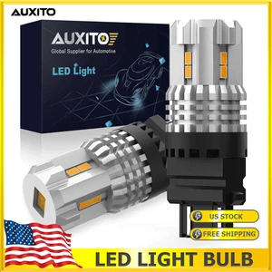 AUXITO 2Pcs Amber Yellow 3157 LED Turn Signal Parking Light Blinker Corner Bulbs - Picture 1 of 10