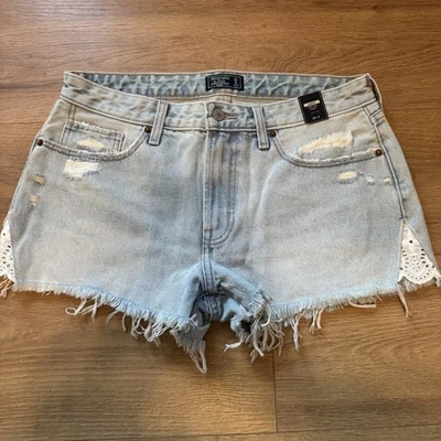 Pantalones cortos de mezclilla de tiro bajo Abercrombie & Fitch Harper talla 28/6 R Foto 1 de 4