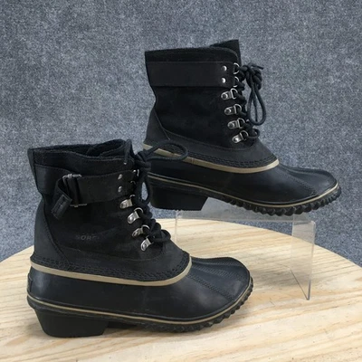 Botas Sorel Mujer 9 Elegante Encaje II Invierno Nieve Cuero Negro Con Cordones NL2125-010 Foto 1 de 4
