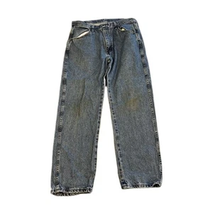 Rustler Straight Leg Jeans 34x29 Blue Distressed Workwear Y2K Grunge USA - Picture 1 of 12