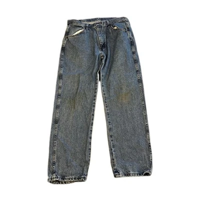 Rustler Straight Leg Jeans 34x29 Blue Distressed Workwear Y2K Grunge USA - Image 1 of 4