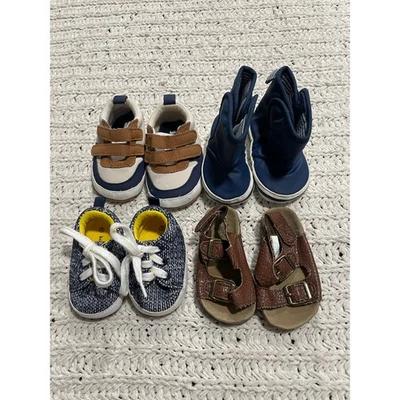 Lot of 4 Pairs of Boy's Baby Shoes - Sizes Range 0 - 6 months Baby B'Gosh & More - Image 1 of 4
