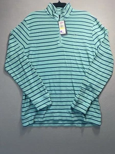 Vineyard Vines / Striped 1/4 Zip LS Cotton Knit Pullover Shirt / Size Medium - Picture 1 of 10
