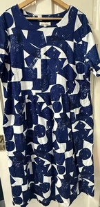 Seasalt Women’s Navy & White Budehaven Short Sleeved Cotton Dress - Size 20 - Picture 1 of 10
