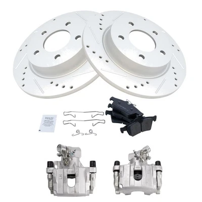 Rear Brake Calipers Ceramic Pads & Drilled Rotors Fits 2009-2013 Mazda 3 - Image 1 of 4