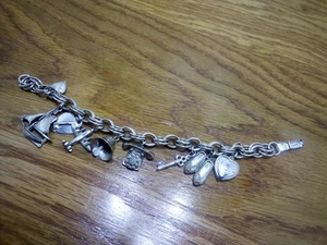 Silver Tone Bracelet With Lots Of Charms - Picture 1 of 8