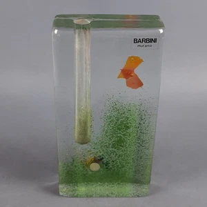 Vaso Murano Originale BARBINI Scultura Vetro Acquario Monofiore Firmato 1960 - Imagen 1 de 20
