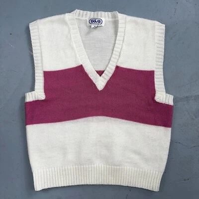 Chaleco Suéter Skiva De Colección Rosa Para Mujer L Retro Pullover Tejido Años 80 80 Bloques de Color Foto 1 de 4