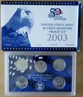 2003 S Proof State Quarter Set Gem Original Box & Coa 5 Coins Cn-Clad