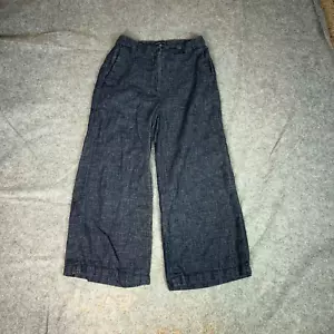 Eileen Fisher Women Pants 2 Navy Wide Leg Hemp Organic Cotton Light Flowy Office - Picture 1 of 10
