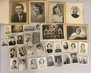 1950 High School Photos B&W Portraits Retro Hairstyles Sports Teams Lot of 33 - Picture 1 of 10