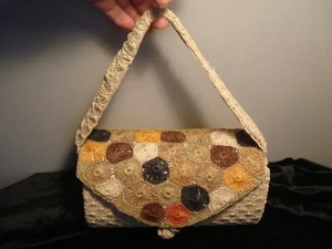 Vintage Crocheted Ivory Colored Box Purse - Picture 1 of 8