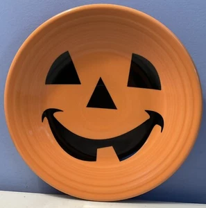 Fiestaware Luncheon Pumpkin Plate Happy Face Fiesta Halloween Dessert Side - Picture 1 of 3