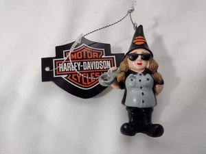 Harley-Davidson Mechaniker Lady Gartenzwerg Ornament Schraubenschlüssel in der Hand 8,5 Zoll hoch - Bild 1 von 5