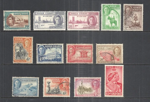GOLD COAST   VARIOUS USED ISSUES    1938 to 1948 Cover