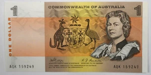 1972 $1 One Dollar Common Wealth of Australia Banknote AQK 159249 Uncirculated - Picture 1 of 2