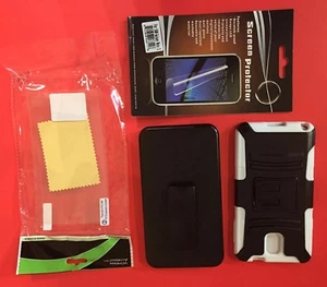 SAMSUNG NOTE 3 RUGGED White CASE W/Holster, Kickstand,Screen Protector-ship free - Picture 1 of 2
