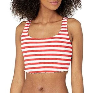 MSRP $55 Roxy Womens Hello July Tank Bikini Top Red Size XL (STAINED) - Picture 1 of 4