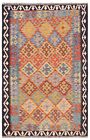 Kelim afgański ręcznie tkany orientalny dywan 174x115 cm - nomadyczny, różowy, kilim, dywan