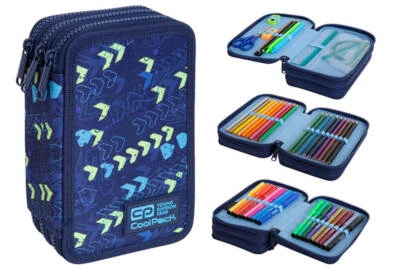 COOLPACK 3-FACH 44-teilig Mäppchen Federmappe Federtasche Chevron C67172