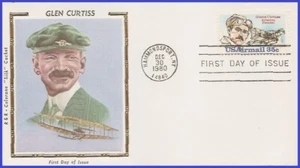 USA4 #C100 U/A COLORANO SILK FDC 9 Glen Curtiss - Imagen 1 de 1