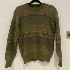 Mens Ventnor Golf Links Vintage 90S Abstract Pattern Winter Cosby Knit Jumper M - Picture 1 of 5