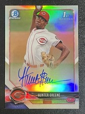 2018 Bowman Chrome Prospect Auto Refractor /499 Hunter Greene #CPA-HG Auto