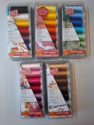 Gutermann 7 x 200m Sulky Rayon 40 Machine Embroidery Box Set Pack