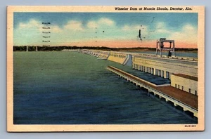 Postcard Vintage Postmarked 1950 Wheeler Dam Muscle Shoals Decatur Alabama - Picture 1 of 2