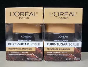 L'oreal Paris Pure-Sugar Scrub 3 Pure Sugars + Coffee 2 pack - Picture 1 of 2