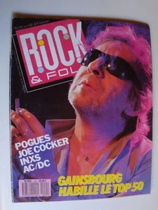ROCK & FOLK N° 251 - 1988 - GAINSBOURG habille TOP 50, AC/DC, INXS, CHUCK BERRY - Picture 1 of 1