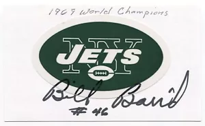 Bill Baird Signed 3x5 Index Card Autographed New York Jets Super Bowl Champion - Picture 1 of 2