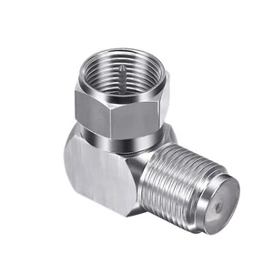 1x F Type 90 Degree Coaxial Adapter RG6 Male to Female Right Angle Connector - Picture 1 of 5