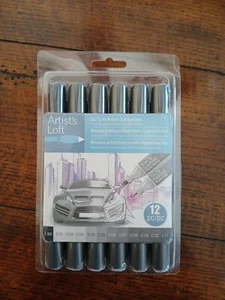 ARTIST'S LOFT DUAL TIP MARKERS - 12 count Cool Grey Colors - NEW! - Picture 1 of 4