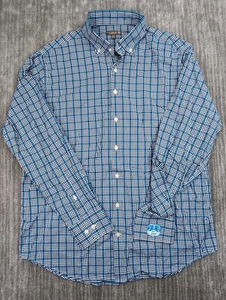 Peter Millar Summer Comfort Button Up Shirt Mens XL Blue Plaid Performance - Picture 1 of 9