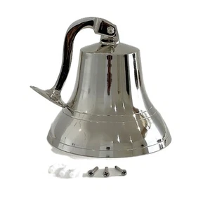 Silber Messing Halterung Glocke verchromt Wandbehang, 8" x 7" x 6 Maritim Glocke - Bild 1 von 4