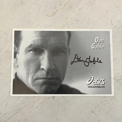Dan Gable SIGNED Postcard Asics Unmailed Unstamped Unmarked Stained - Image 1 of 3