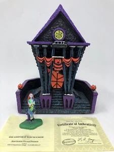 Hawthorne Village Black Light Nightmare Before Christmas Sally & Town Hall NIB - Picture 1 of 8