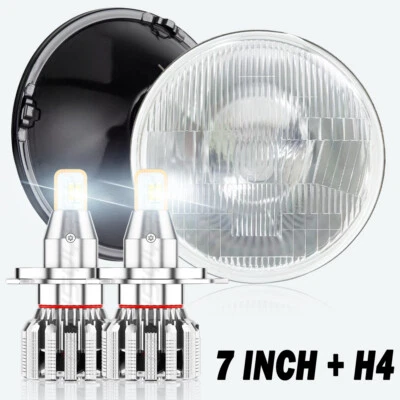 For Dodge D100 D150 D200 D300 Pair 7" inch Round LED Headlight High Low Beam - Image 1 of 4