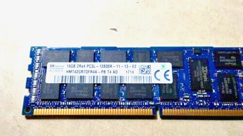 Supermicro 16GB Hynix HMT42GR7DFR4A-PB PC3-12800R DDR3-1600MHz ECC Registered - Image 1 of 1