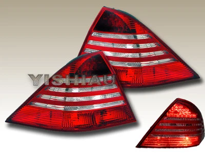Mercedes W220 S430/S500/S600 Red Clear LED Tail Lights - Image 1 of 2
