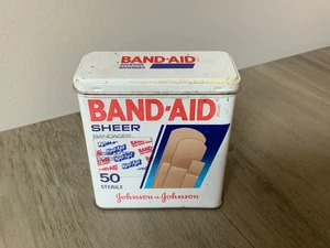 Vintage Metal BAND-AID Tin, 50 Sterile Size, Johnson & Johnson - Picture 1 of 9