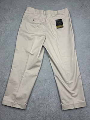 Pantalones corporativos para hombre Axist color caqui tostado plisados puños delanteros talla 38X29 nuevos con etiquetas Foto 1 de 4
