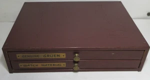 GENUINE GRUEN WATCH PARTS 2 DRAWER CABINET WATCHMAKER REPLACEMENT PART VTG #49 - Picture 1 of 13